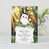 かわいいお洒落フクロウ赤ちゃんシャワー 招待状 (スタンド正面)