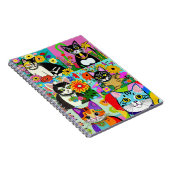 かわいいお洒落フックアートスタイル猫たち ノートブック (右側)