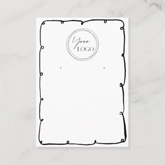 かわいいお洒落フレーム追加ビジネスロゴQRコード 名刺 (正面)