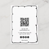 かわいいお洒落フレーム追加ビジネスロゴQRコード 名刺 (裏面)