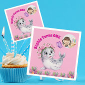 かわいいお洒落フローラシーライオンフォト誕生日 スタンダードカクテルナプキン