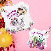 かわいいお洒落フローラシーライオンフォト誕生日 フェイバータグ