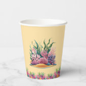 かわいいお洒落フローラシーライオンフォト誕生日 紙コップ (裏面)