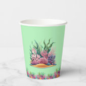 かわいいお洒落フローラシーライオンフォト誕生日 紙コップ (裏面)