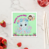 かわいいお洒落フローラタコガーリーフォト誕生日 スタンダードカクテルナプキン (インサイチュ)