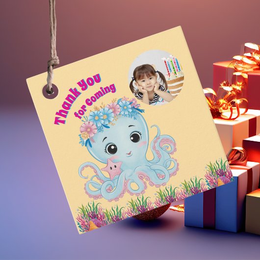 かわいいお洒落フローラタコガーリーフォト誕生日 フェイバータグ