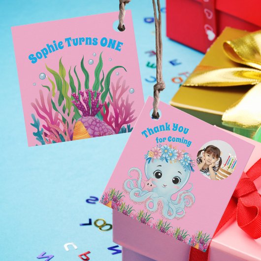 かわいいお洒落フローラタコガーリーフォト誕生日 フェイバータグ