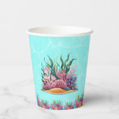 かわいいお洒落フローラタコガーリーフォト誕生日 紙コップ (裏面)