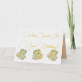 かわいいお洒落フローラタコ写真子供の誕生日 箔グリーティングカード (正面)