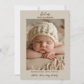 かわいいお洒落フローラフラワースイートベビーガール誕生 案内状 (正面)