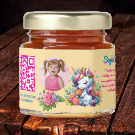 かわいいお洒落フローラユニコーンQrコード誕生日