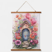 かわいいお洒落フローラ妖精 吊り下げ型タペストリー (正面)