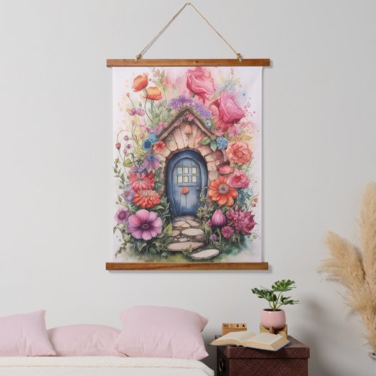 かわいいお洒落フローラ妖精 吊り下げ型タペストリー (寝室)