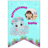 かわいいお洒落フローラ海生き物ガーリー写真 バンティングフラッグ (第1の旗)