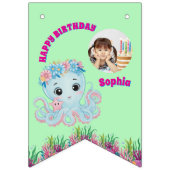 かわいいお洒落フローラ海生き物ガーリー写真 バンティングフラッグ (第1の旗)