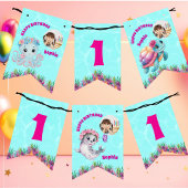 かわいいお洒落フローラ海生き物ガーリー写真 バンティングフラッグ