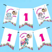 かわいいお洒落フローラ海生き物ガーリー写真 バンティングフラッグ