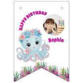 かわいいお洒落フローラ海生き物ガーリー写真 バンティングフラッグ (第1の旗)