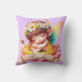 かわいいお洒落フローラ甘い夢の眠る妖精 クッション (裏面)