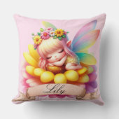かわいいお洒落フローラ甘い夢の眠る妖精 クッション (正面)