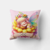 かわいいお洒落フローラ甘い夢の眠る妖精 クッション (裏面)