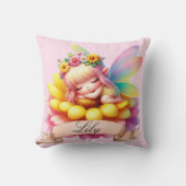 かわいいお洒落フローラ甘い夢の眠る妖精 クッション (正面)