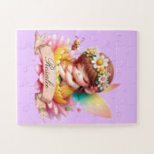 かわいいお洒落フローラ甘い夢の眠る妖精 ジグソーパズル (横)