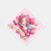かわいいお洒落フローラ甘い夢の眠る妖精 スタンダードランチョンナプキン (角)