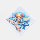 かわいいお洒落フローラ甘い夢の眠る妖精 スタンダードランチョンナプキン (角)