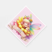 かわいいお洒落フローラ甘い夢の眠る妖精 スタンダードランチョンナプキン (角)