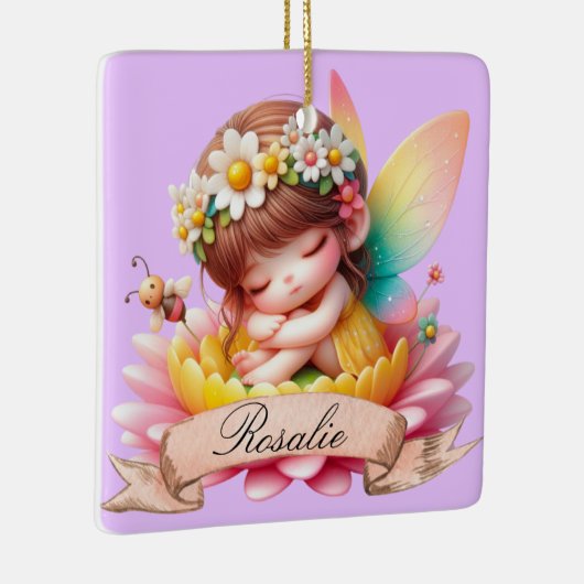 かわいいお洒落フローラ甘い夢の眠る妖精 セラミックオーナメント (右)