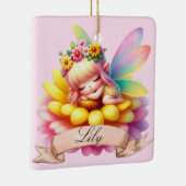 かわいいお洒落フローラ甘い夢の眠る妖精 セラミックオーナメント (右)