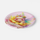 かわいいお洒落フローラ甘い夢の眠る妖精 ペーパープレート (アングル)