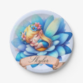 かわいいお洒落フローラ甘い夢の眠る妖精 ペーパープレート (正面)