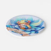 かわいいお洒落フローラ甘い夢の眠る妖精 ペーパープレート (アングル)