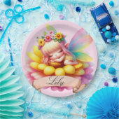 かわいいお洒落フローラ甘い夢の眠る妖精 ペーパープレート (パーティー)