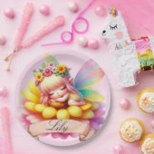 かわいいお洒落フローラ甘い夢の眠る妖精 ペーパープレート (パーティー)