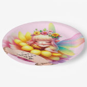 かわいいお洒落フローラ甘い夢の眠る妖精 ペーパープレート (アングル)