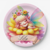かわいいお洒落フローラ甘い夢の眠る妖精 ペーパープレート (正面)