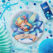 かわいいお洒落フローラ甘い夢の眠る妖精 ペーパープレート (パーティー)