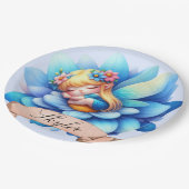 かわいいお洒落フローラ甘い夢の眠る妖精 ペーパープレート (アングル)