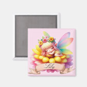 かわいいお洒落フローラ甘い夢の眠る妖精 マグネット (正面/裏面)