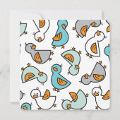 かわいいお洒落ベビーダックリング男の赤ちゃん写真誕生 案内状 (裏面)