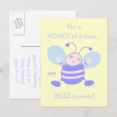 かわいいお洒落ベビービー1st誕生日パーティー インビテーションポストカード (正面/裏面)