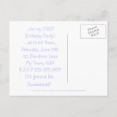 かわいいお洒落ベビービー1st誕生日パーティー インビテーションポストカード (裏面)