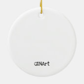 かわいいお洒落ペンギンと棒つきキャンデー セラミックオーナメント (裏面)