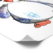 かわいいお洒落ペンギンと棒つきキャンデー ポスター (角)