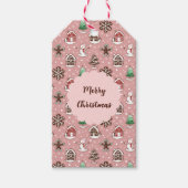 かわいいお洒落ホリデークッキーパターンクリスマス ギフトタグ (正面)