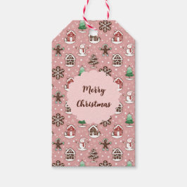 かわいいお洒落ホリデークッキーパターンクリスマス ギフトタグ