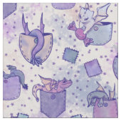 かわいいお洒落ポケットドラゴンズ(紫) ファブリック (クローズアップ)